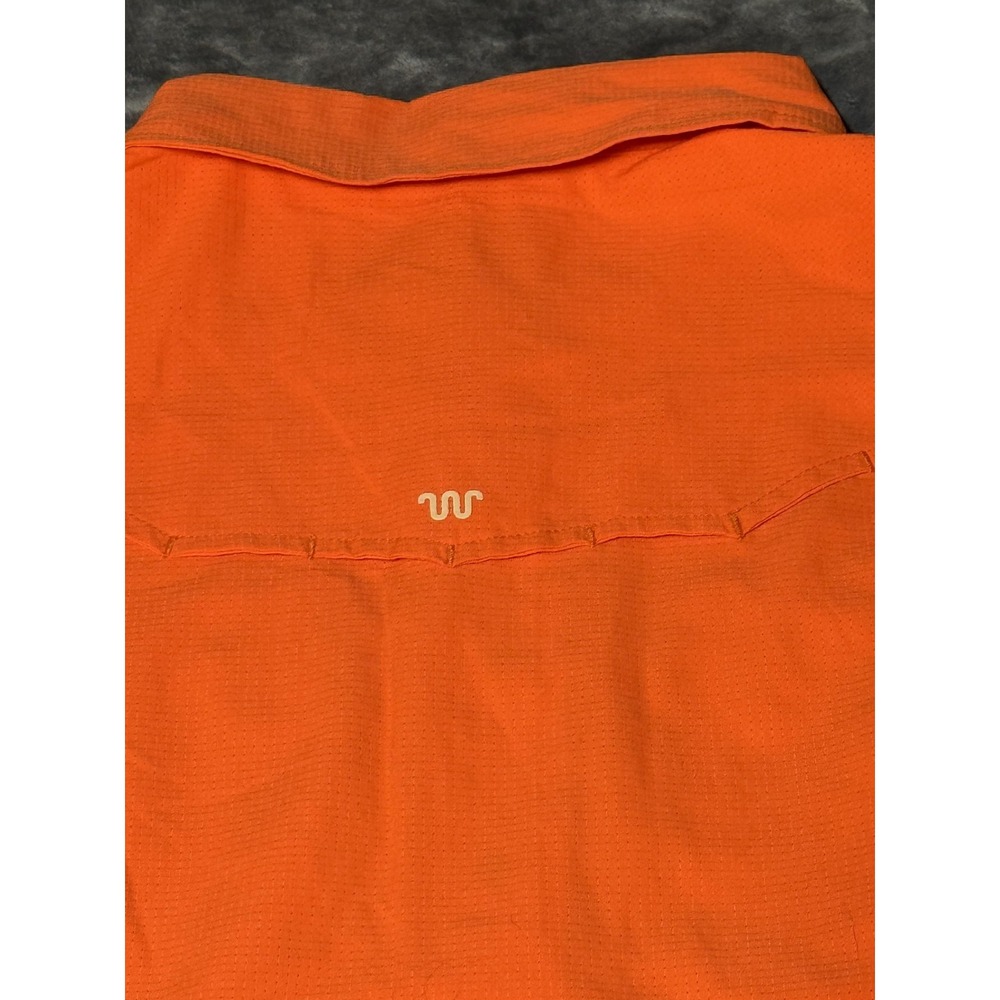 King Ranch Shirt Womens L Orange Western Fishing Snap Front Long Sleeve Sawtooth - Picture 9 of 11
